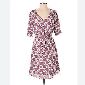 Octavia Mauve Geometric Floral Print Dress